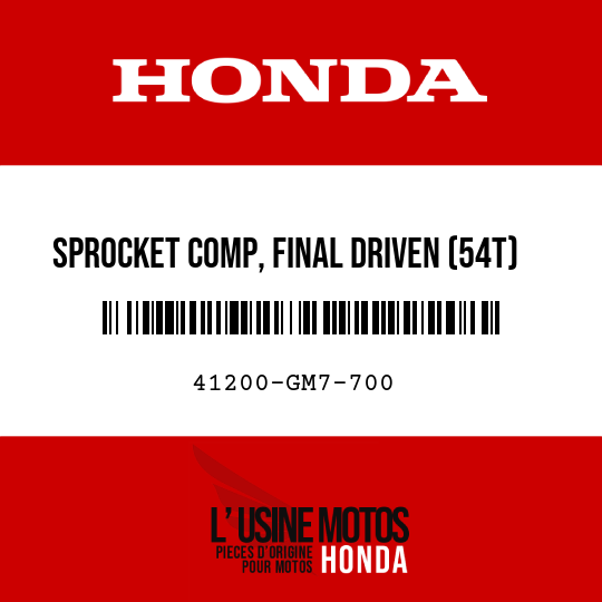 image de 41200-GM7-700 SPROCKET COMP, FINAL DRIVEN (54T)