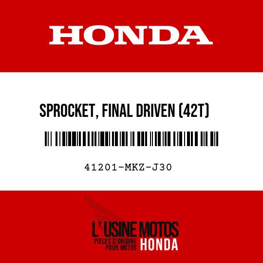 image de 41201-MKZ-J30 SPROCKET, FINAL DRIVEN (42T)