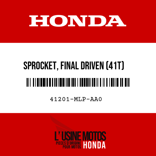 image de 41201-MLP-AA0 SPROCKET, FINAL DRIVEN (41T)