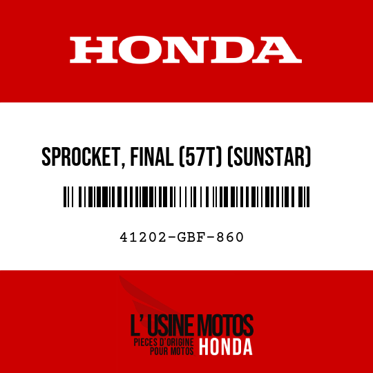 image de 41202-GBF-860 SPROCKET, FINAL (57T) (SUNSTAR)