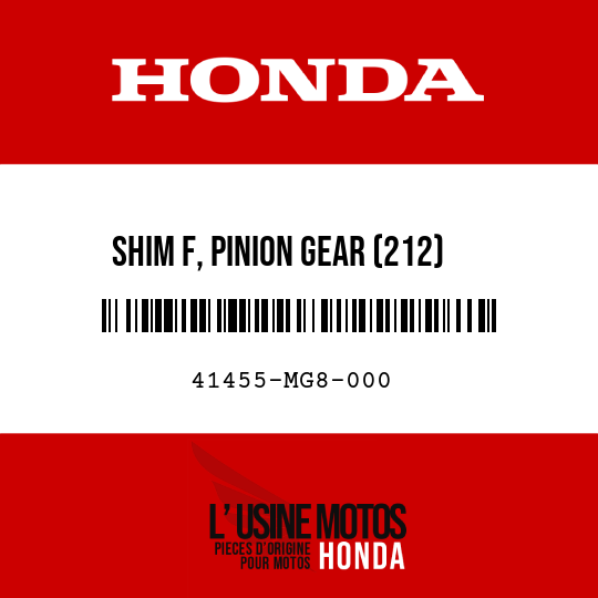 image de 41455-MG8-000 SHIM F, PINION GEAR (212)