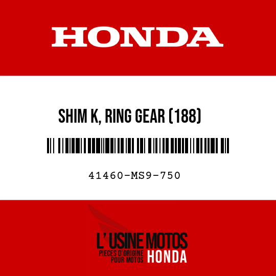 image de 41460-MS9-750 SHIM K, RING GEAR (188)