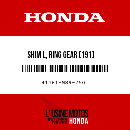 image de 41461-MS9-750 SHIM L, RING GEAR (191)