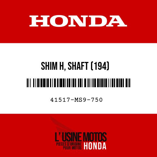 image de 41517-MS9-750 SHIM H, SHAFT (194)
