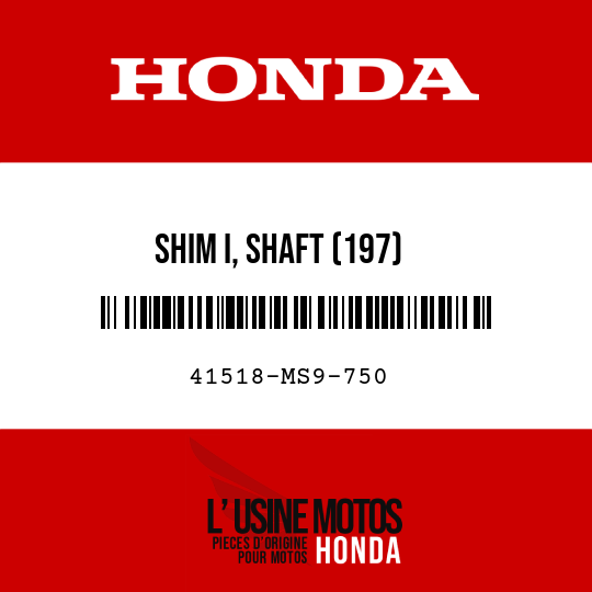 image de 41518-MS9-750 SHIM I, SHAFT (197)