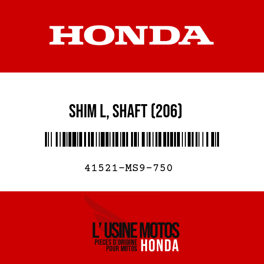 image de 41521-MS9-750 SHIM L, SHAFT (206)