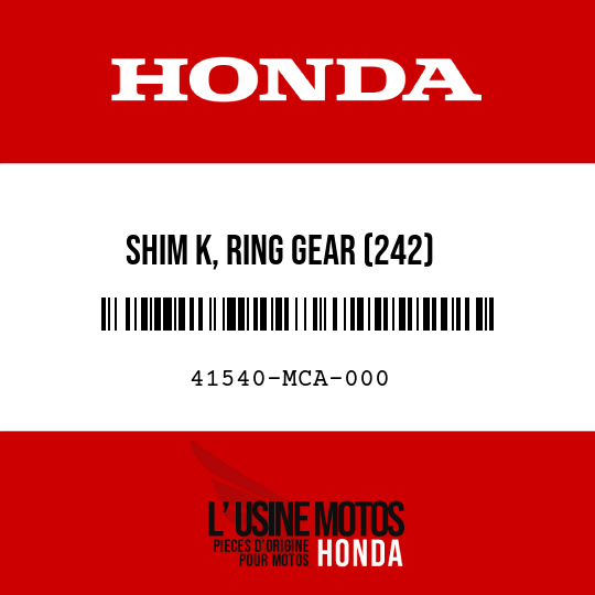 image de 41540-MCA-000 SHIM K, RING GEAR (242)