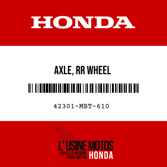image de 42301-MBT-610 AXLE, RR WHEEL