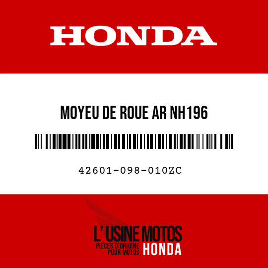 image de 42601-098-010ZC MOYEU DE ROUE AR NH196