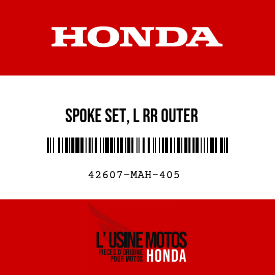 image de 42607-MAH-405 SPOKE SET, L RR OUTER