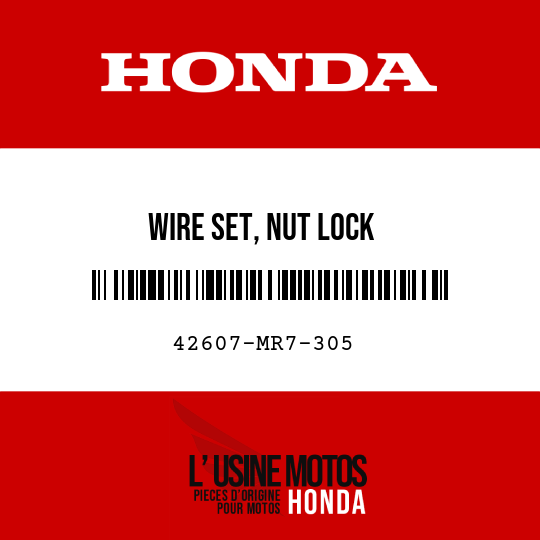 image de 42607-MR7-305 WIRE SET, NUT LOCK