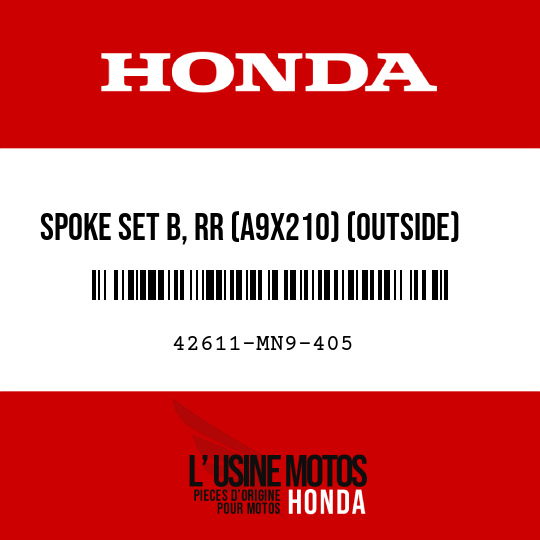 image de 42611-MN9-405 SPOKE SET B, RR (A9X210) (OUTSIDE)