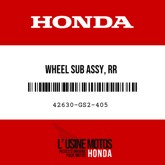 image de 42630-GS2-405 WHEEL SUB ASSY, RR