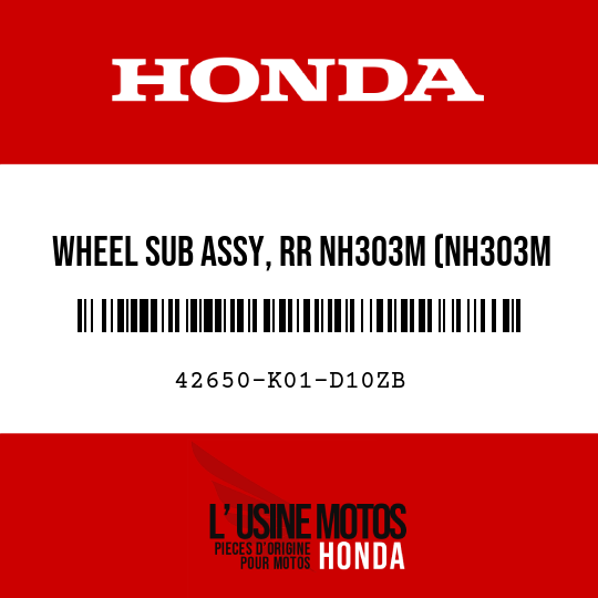 image de 42650-K01-D10ZB WHEEL SUB ASSY, RR NH303M (NH303M MAT AXIS GRAY METALLIC)
