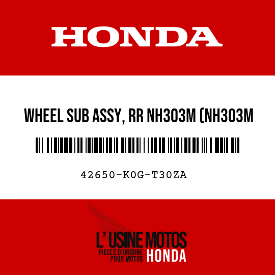 image de 42650-K0G-T30ZA WHEEL SUB ASSY, RR NH303M (NH303M MAT AXIS GRAY METALLIC)