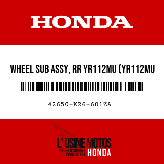 image de 42650-K26-601ZA WHEEL SUB ASSY, RR YR112MU (YR112MU SUPER GOLD METALLIC-U)