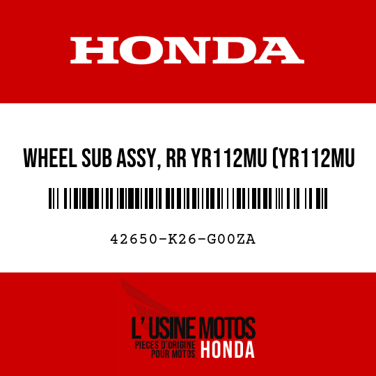 image de 42650-K26-G00ZA WHEEL SUB ASSY, RR YR112MU (YR112MU SUPER GOLD METALLIC-U)