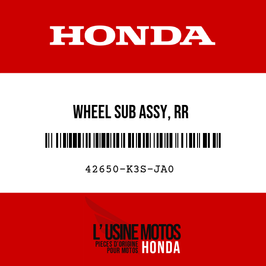 image de 42650-K3S-JA0 WHEEL SUB ASSY, RR