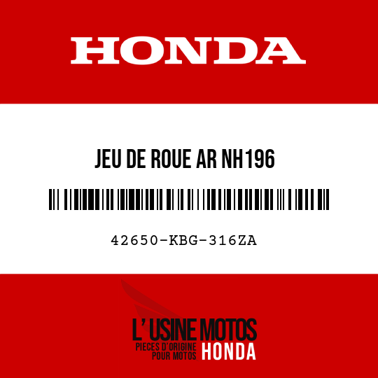 image de 42650-KBG-316ZA JEU DE ROUE AR NH196 