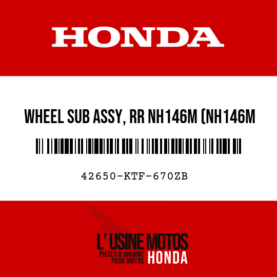 image de 42650-KTF-670ZB WHEEL SUB ASSY, RR NH146M (NH146M ACCURATE SILVER METALLIC)