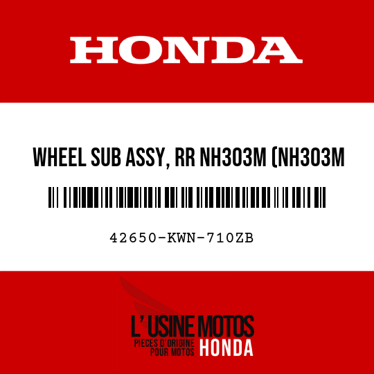 image de 42650-KWN-710ZB WHEEL SUB ASSY, RR NH303M (NH303M MAT AXIS GRAY METALLIC)