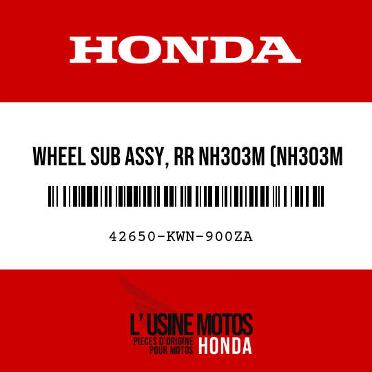 image de 42650-KWN-900ZA WHEEL SUB ASSY, RR NH303M (NH303M MAT AXIS GRAY METALLIC)