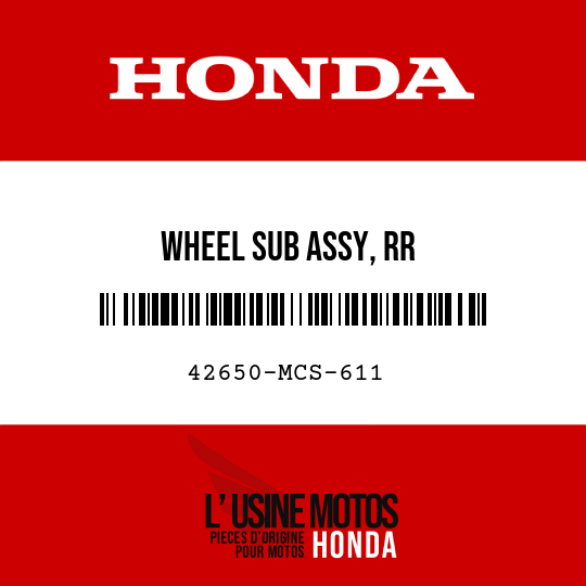 image de 42650-MCS-611 WHEEL SUB ASSY, RR