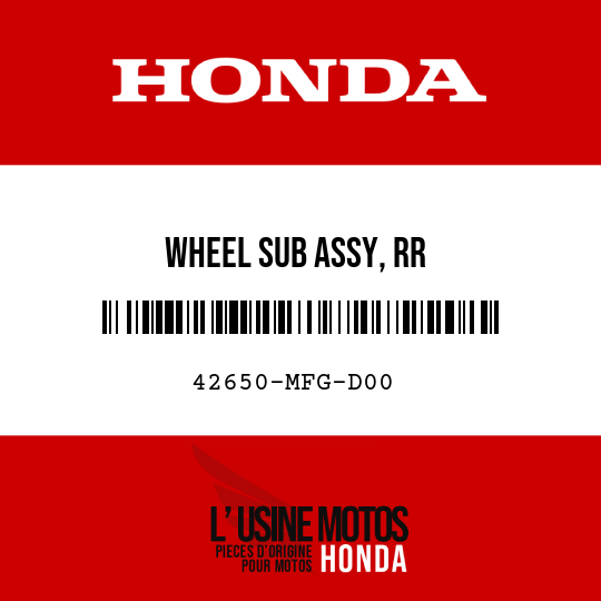 image de 42650-MFG-D00 WHEEL SUB ASSY, RR