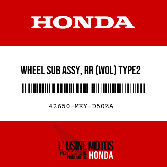 image de 42650-MKY-D50ZA WHEEL SUB ASSY, RR (WOL) TYPE2 (TYPE2 )
