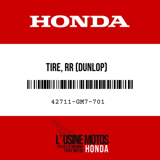 image de 42711-GM7-701 TIRE, RR (DUNLOP)