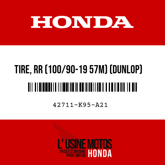 image de 42711-K95-A21 TIRE, RR (100/90-19 57M) (DUNLOP)