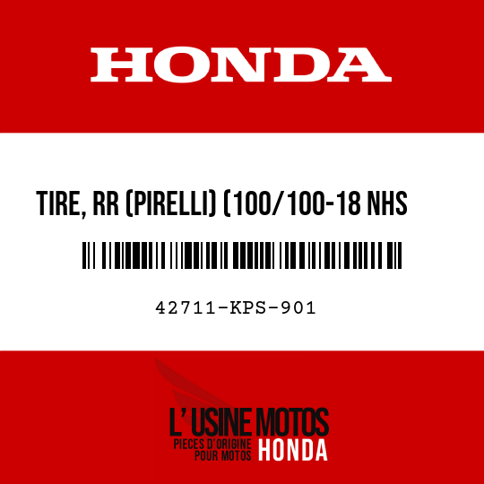 image de 42711-KPS-901 TIRE, RR (PIRELLI) (100/100-18 NHS MT320H)