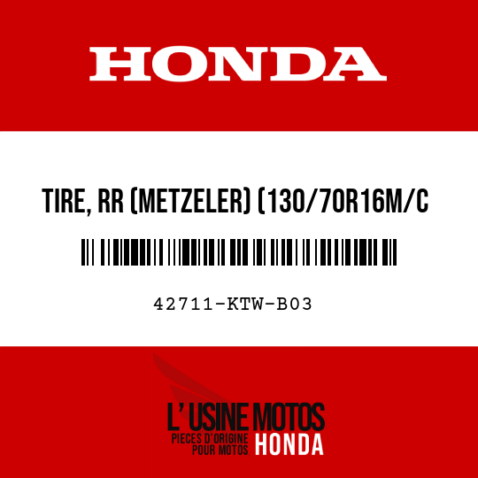 image de 42711-KTW-B03 TIRE, RR (METZELER) (130/70R16M/C 61S)