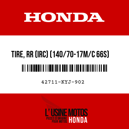 image de 42711-KYJ-902 TIRE, RR (IRC) (140/70-17M/C 66S)