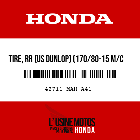 image de 42711-MAH-A41 TIRE, RR (US DUNLOP) (170/80-15 M/C 77H)