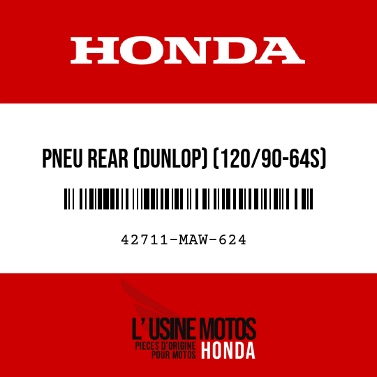 image de 42711-MAW-624 PNEU REAR (DUNLOP) (120/90-64S)