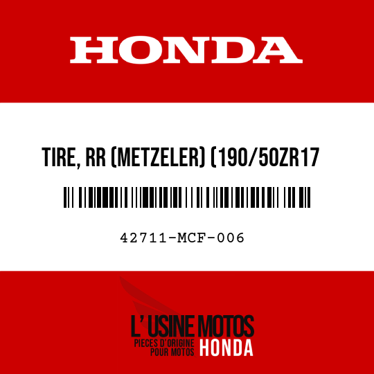 image de 42711-MCF-006 TIRE, RR (METZELER) (190/50ZR17 73W)