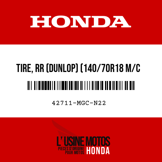 image de 42711-MGC-N22 TIRE, RR (DUNLOP) (140/70R18 M/C 67V)