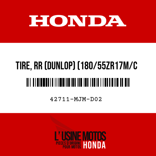 image de 42711-MJM-D02 TIRE, RR (DUNLOP) (180/55ZR17M/C 73W)