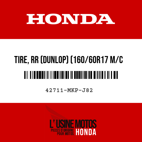 image de 42711-MKP-J82 TIRE, RR (DUNLOP) (160/60R17 M/C 69H)