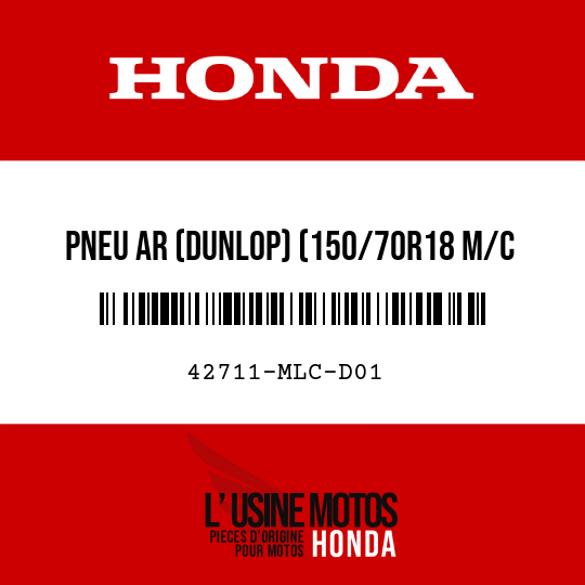 image de 42711-MLC-D01 PNEU AR (DUNLOP) (150/70R18 M/C 70H)