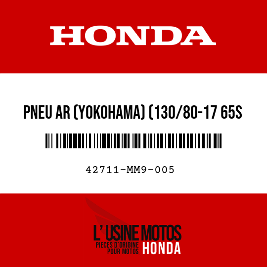 image de 42711-MM9-005 PNEU AR (YOKOHAMA) (130/80-17 65S E-703)