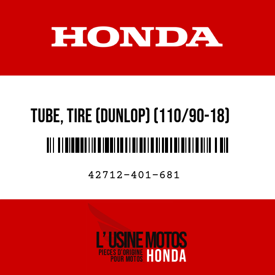 image de 42712-401-681 TUBE, TIRE (DUNLOP) (110/90-18)