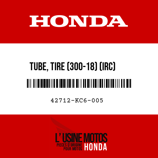 image de 42712-KC6-005 TUBE, TIRE (300-18) (IRC)