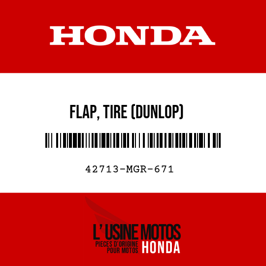 image de 42713-MGR-671 FLAP, TIRE (DUNLOP)