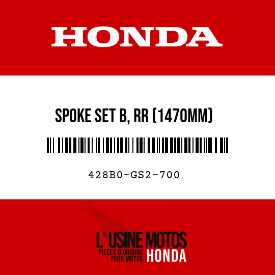 image de 428B0-GS2-700 SPOKE SET B, RR (1470MM)