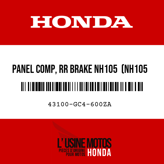 image de 43100-GC4-600ZA PANEL COMP, RR BRAKE NH105  (NH105 MAT BLACK(15-20))