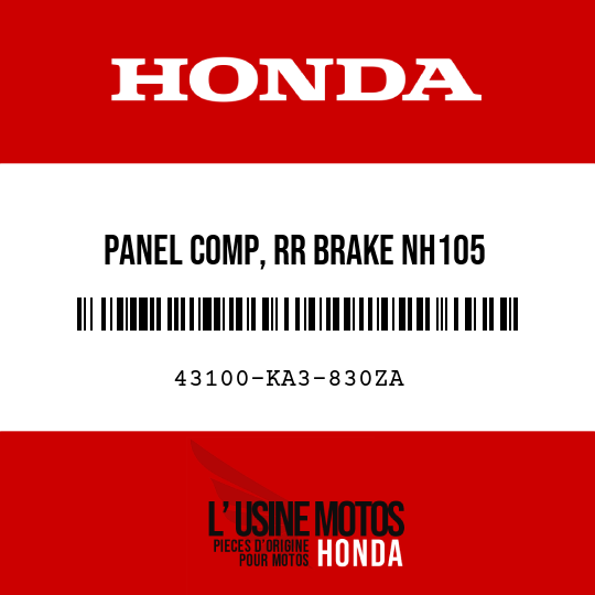image de 43100-KA3-830ZA PANEL COMP, RR BRAKE NH105 