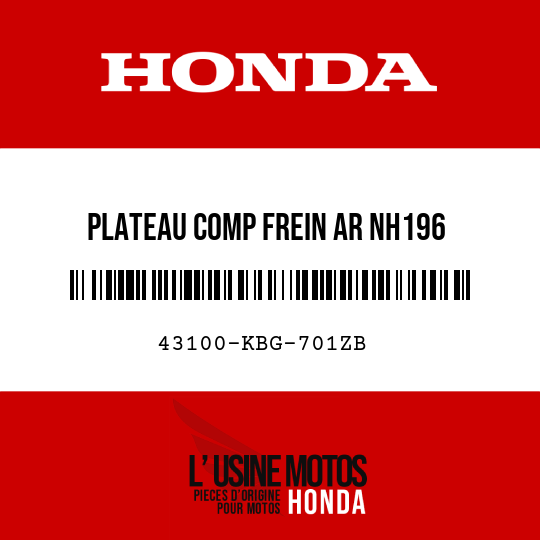 image de 43100-KBG-701ZB PLATEAU COMP FREIN AR NH196 