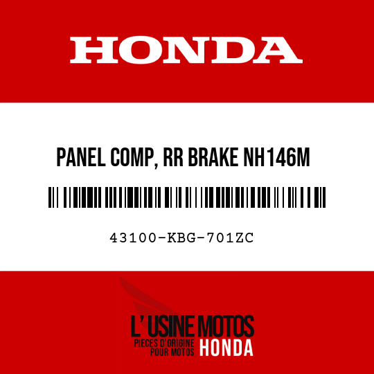 image de 43100-KBG-701ZC PANEL COMP, RR BRAKE NH146M  (NH146M ACCURATE SILVER METALLIC)